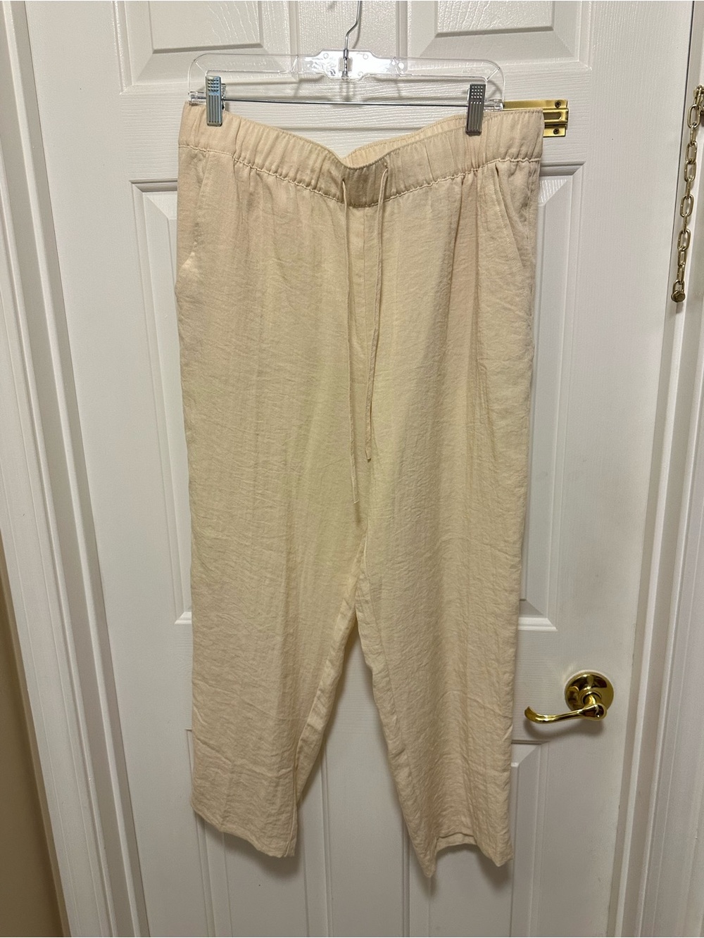 H&M Men's Cream Drawstring Jogger Pants